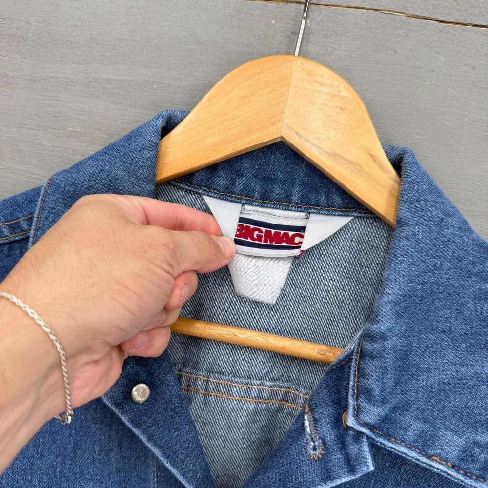 Vintage Big Mac Denim Trucker Jacket Blue Medium Wash Workwear Large